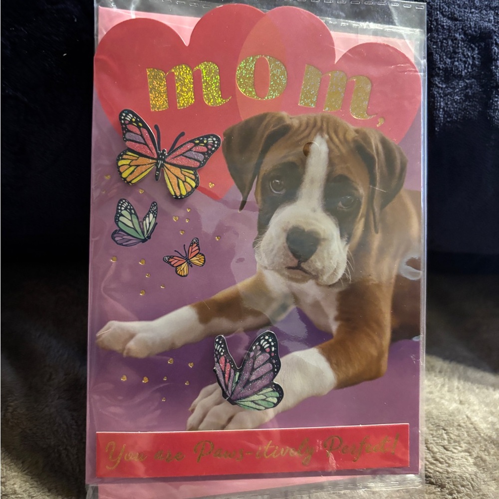 Voila Mother’s Day Card Cute Dog Greeting Card . New factory sealed
